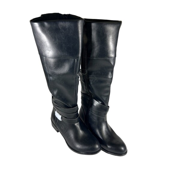 St. John's Bay: Women's Douglas Riding Black Tall Zip Boots Size 6.5 US MED - Picture 1 of 10